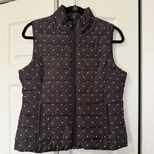 Women’s vest black with white polka dots. Sz S